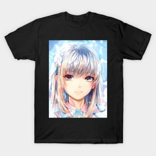 Flower Awesome Anime Girl Manga T-Shirt